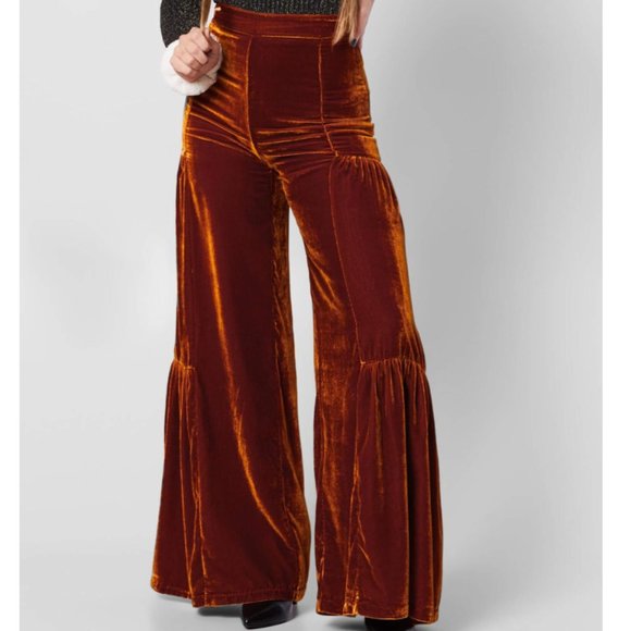 Free People Pants - Free People Say La Vie Wide Leg Velvet Pants 2 NWT